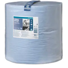 Бумага протирочная TORK (Система W1), 1000 листов в рулоне, 34х36,9 см, 2-слойная, голубая, высокой прочности, 130070, фото 1