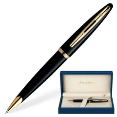 Ручка подарочная шариковая WATERMAN &quot;Carene Black Sea GT&quot;, черный лак, позолоченные детали, синяя, S0700380, фото 1