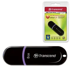 Флэш-диск 8 GB, TRANSCEND JetFlash 300, USB 2.0, черный, TS8GJF300, фото 1