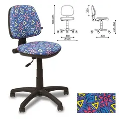Кресло детское &quot;Swift GTS&quot;, без подлокотников, синее с рисунком, SwiftGTS YN-590, фото 1