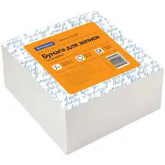 Блок для записи на склейке OfficeSpace, 9*9*4,5см, белый, белизна 70-80%, фото 1