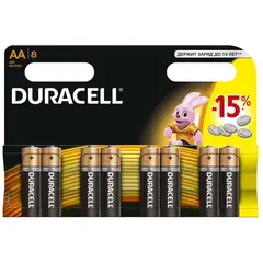 Батарейка Duracell Basic AA (LR06) алкалиновая, 8BL, фото 1