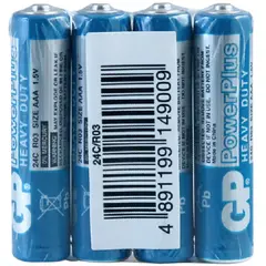 Батарейка GP PowerPlus AAA (R03) 24G солевая, OS4, фото 1