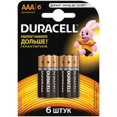 Батарейка Duracell Basic AAA (LR03) алкалиновая, 6BL, фото 1