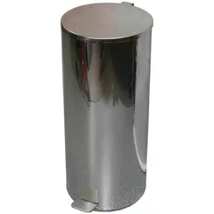 Ведро-контейнер для мусора (урна) Титан,50л,спедалью,круглое,металл, хром, фото 1