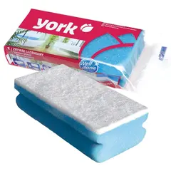 Губка для посуды York, санитарная, поролон с абразивным слоем, 13,5*7*4,3см, 1шт., фото 1