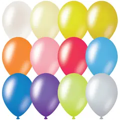 Воздушные шары, 100шт., М9/23см, ArtSpace, металлик, 12 цветов ассорти, фото 1