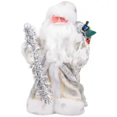 Декоративная кукла &quot;Дед Мороз&quot; 30см, в серебряном костюме, фото 1