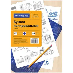 Бумага копировальная OfficeSpace, А4, 100л., синяя, фото 1