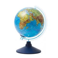 Глобус физико-политический Globen, 21см, с подсветкой от батареек на круглой подставке, фото 1