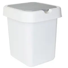 Ведро-контейнер для мусора (урна) Svip &quot;Квадра&quot;,  9л, прямоугольное, пластик, белое, фото 1