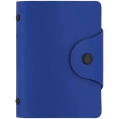 Визитница карманная OfficeSpace на 40 визиток, 80*110мм, кожзам, кнопка, сине-голубой, фото 1