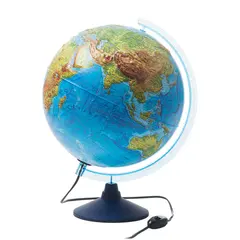Глобус физико-политический рельефный Globen, 32см, с подсветкой на круглой подставке, фото 1