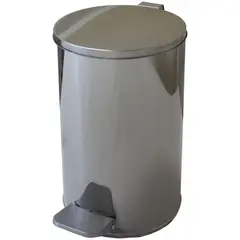 Ведро-контейнер для мусора (урна) Титан,10л,спедалью,круглое,металл, хром, фото 1