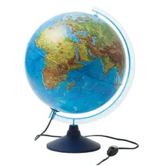 Глобус физико-политический Globen, 32см, с подсветкой на круглой подставке, фото 1