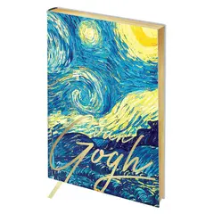 Записная книжка А6 80л. ЛАЙТ, кожзам, Greenwich Line &quot;Vision. Van Gogh. Night&quot;, тон. блок, зол. срез, фото 1