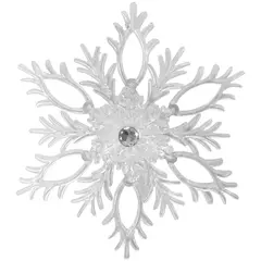 Елочное украшение пластиковое &quot;Снежинка&quot; 13,5см, жемчужный, фото 1