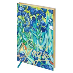 Записная книжка А5 80л. ЛАЙТ, кожзам, Greenwich Line &quot;Vision. Van Gogh. Irises&quot;, тон. блок, зол.срез, фото 1