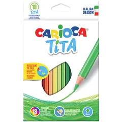 Карандаши цветные пластиковые Carioca &quot;Tita&quot;, 18цв., заточен., картон, европодвес, фото 1