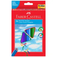 Карандаши цветные Faber-Castell 36цв., трехгран., заточен., картон, европодвес, с точилкой, фото 1