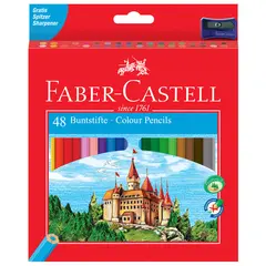 Карандаши цветные Faber-Castell, 48цв., заточен., картон, европодвес, с точилкой, фото 1