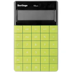 Калькулятор настольный Berlingo &quot;PowerTX&quot;, 12 разр., двойное питание, 165*105*13мм, зеленый, фото 1