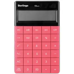 Калькулятор настольный Berlingo &quot;Power TX&quot;, 12 разр., двойное питание, 165*105*13мм, темно-розовый, фото 1
