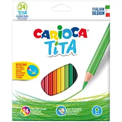 Карандаши цветные пластиковые Carioca &quot;Tita&quot;, 24цв., заточен., картон, европодвес, фото 1