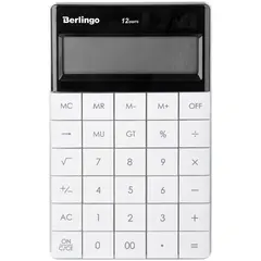 Калькулятор настольный Berlingo &quot;PowerTX&quot;, 12 разр., двойное питание, 165*105*13мм, белый, фото 1