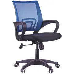 Кресло оператора OfficeSpace SP-M96, ткань, спинка сетка синяя/сиденье TW черная, механизм качания, фото 1