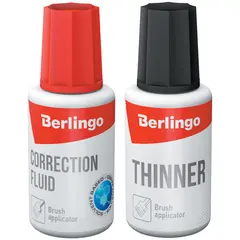 Корректирующая жидкость Berlingo+разбавитель 2*20мл, фото 1