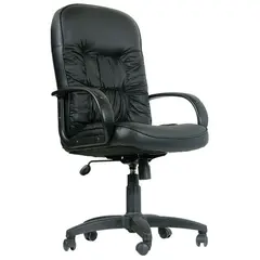 Кресло руководителя Chairman 416 PL, экокожа черная матовая, механизм качания, фото 1