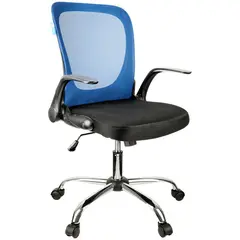 Кресло оператора Helmi HL-M04 &quot;Active&quot;, ткань, спинка сетка синяя/сиденье TW черн, рег.подлокот,хром, фото 1