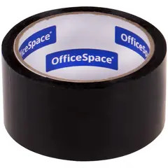 Клейкая лента упаковочная OfficeSpace, 48мм*40м, 45мкм, черная, ШК, фото 1