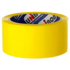 Клейкая лента упаковочная Unibob, 48мм*66м, 45мкм, желтая, фото 1