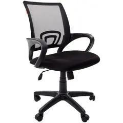 Кресло оператора Chairman 696 PL, спинка ткань-сетка черная/сиденье TW черная, механизм качания, фото 1