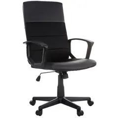 Кресло руководителя Helmi HL-E26 &quot;Segment&quot;, экокожа/ткань черная, фото 1