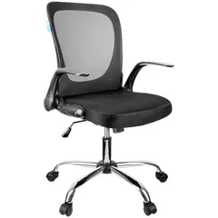 Кресло оператора Helmi HL-M04 &quot;Active&quot;, ткань, спинка сетка черн/сиденье TW черн, рег.подлокот, хром, фото 1