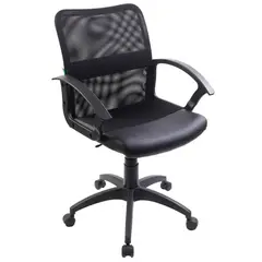 Кресло оператора Бюрократ CH-590/Black спинка сетка черная, сиденье искусств. кожа черная, фото 1
