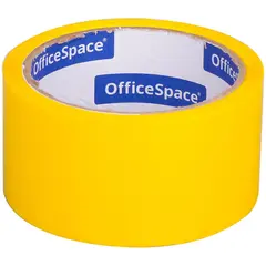 Клейкая лента упаковочная OfficeSpace, 48мм*40м, 45мкм, желтая, ШК, фото 1