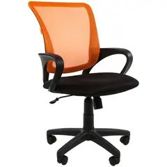 Кресло оператора Chairman 969 ткань черная/сетка оранжевая, механизм качания, фото 1