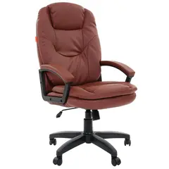 Кресло руководителя Chairman 668 LT, экокожа коричневая, механизм качания, фото 1