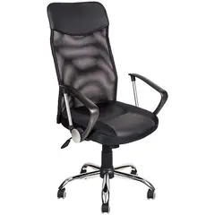 Кресло руководителя Алвест AV 128 CH (682 SL), спинка ткань-сетка/сиденье TWчерная, механизм качания, фото 1