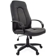 Кресло руководителя Chairman 429, экокожа/ткань черная/серая, механизм качания, фото 1