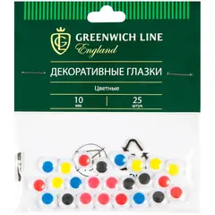 Материал декоративный Greenwich Line &quot;Глазки&quot;, цветные, 10мм, 25шт., фото 1