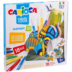 Набор для рисования Carioca &quot;Elephant&quot; 18 фломастеров + сборная подставка, картон.уп., фото 1