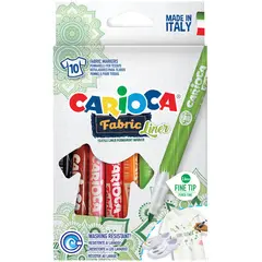 Набор фломастеров для ткани Carioca &quot;Fabric Liner&quot; 10цв., картон. уп., европодвес, фото 1