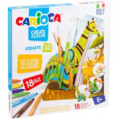 Набор для рисования Carioca &quot;Giraffe&quot; 18 фломастеров + сборная подставка, картон.уп., фото 1