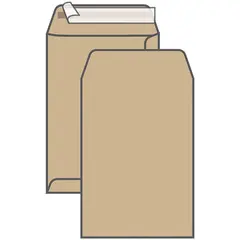 Пакет почтовый В4, UltraPac, 250*353мм, коричневый крафт, отр. лента, 120г/м2, фото 1