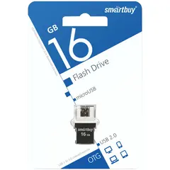 Память Smart Buy &quot;OTG POKO&quot; 16GB USB2.0/microUSB, Flash Drive черный, фото 1